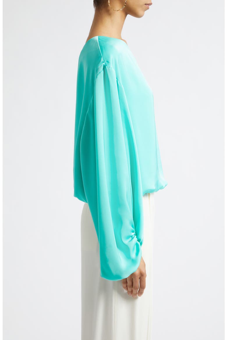 Marley One Shoulder Long Sleeve Shirt, Alternate, color, JADE
