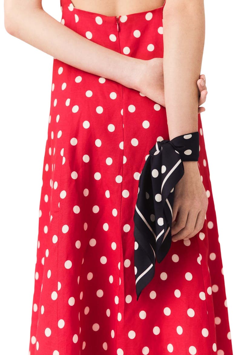 Silk polka dot bandana, Alternate, color, Navy dots print