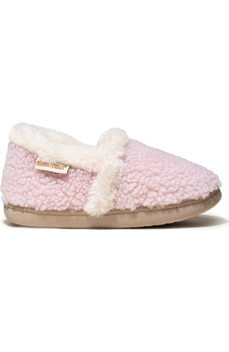 Minnetonka Kids' Daina Faux Fur Lined Slipper, Alternate, color, Pink