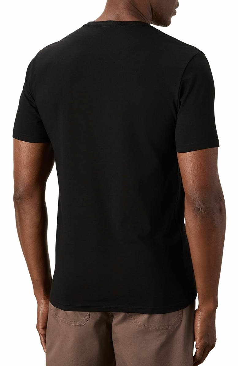 Pact Organic Cotton Luxe Stretch Jersey Slim V-Neck Tee, Alternate, color, Black