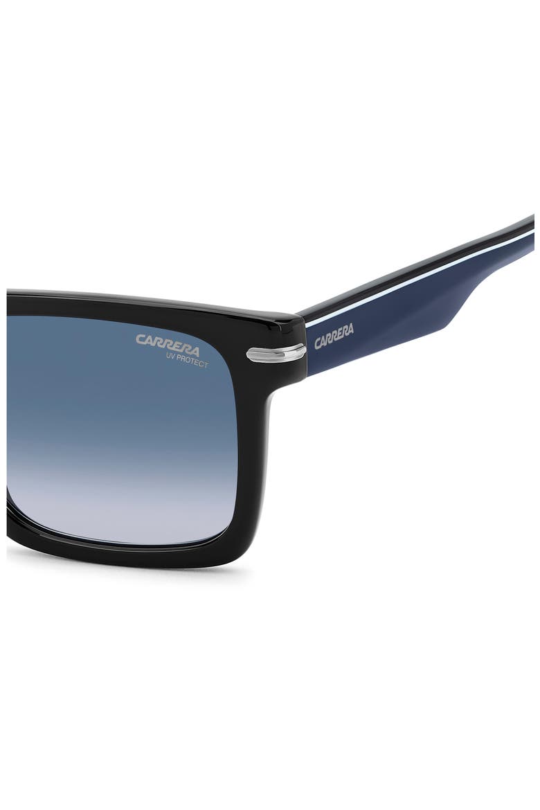 55mm Gradient Rectangular Flat Top Sunglasses, Alternate, color, BLACK BLUE/ DK BLUE SF