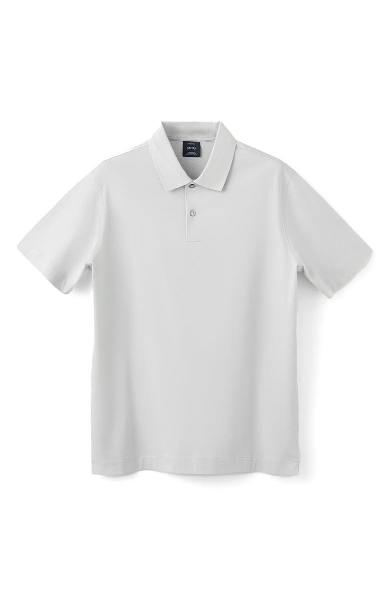 MANGO Fine Knit Cotton Polo, Alternate, color, Ice Grey