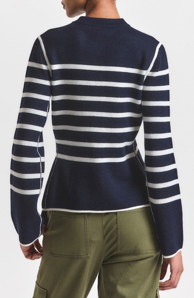 Derek Lam 10 Crosby Mariana Reversible Button-Up Sweater, Alternate, color, White/ Navy