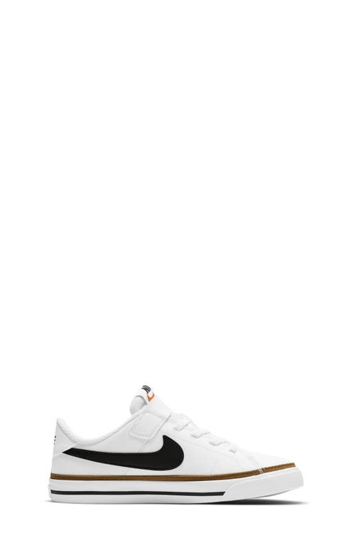 Nike Kids' Court Legacy Sneaker In White/black/ochre
