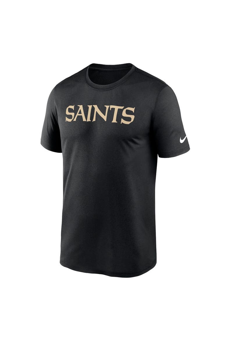 Men's Nike Black New Orleans Saints Primetime Legend Wordmark Performance T-Shirt, Alternate, color, Black