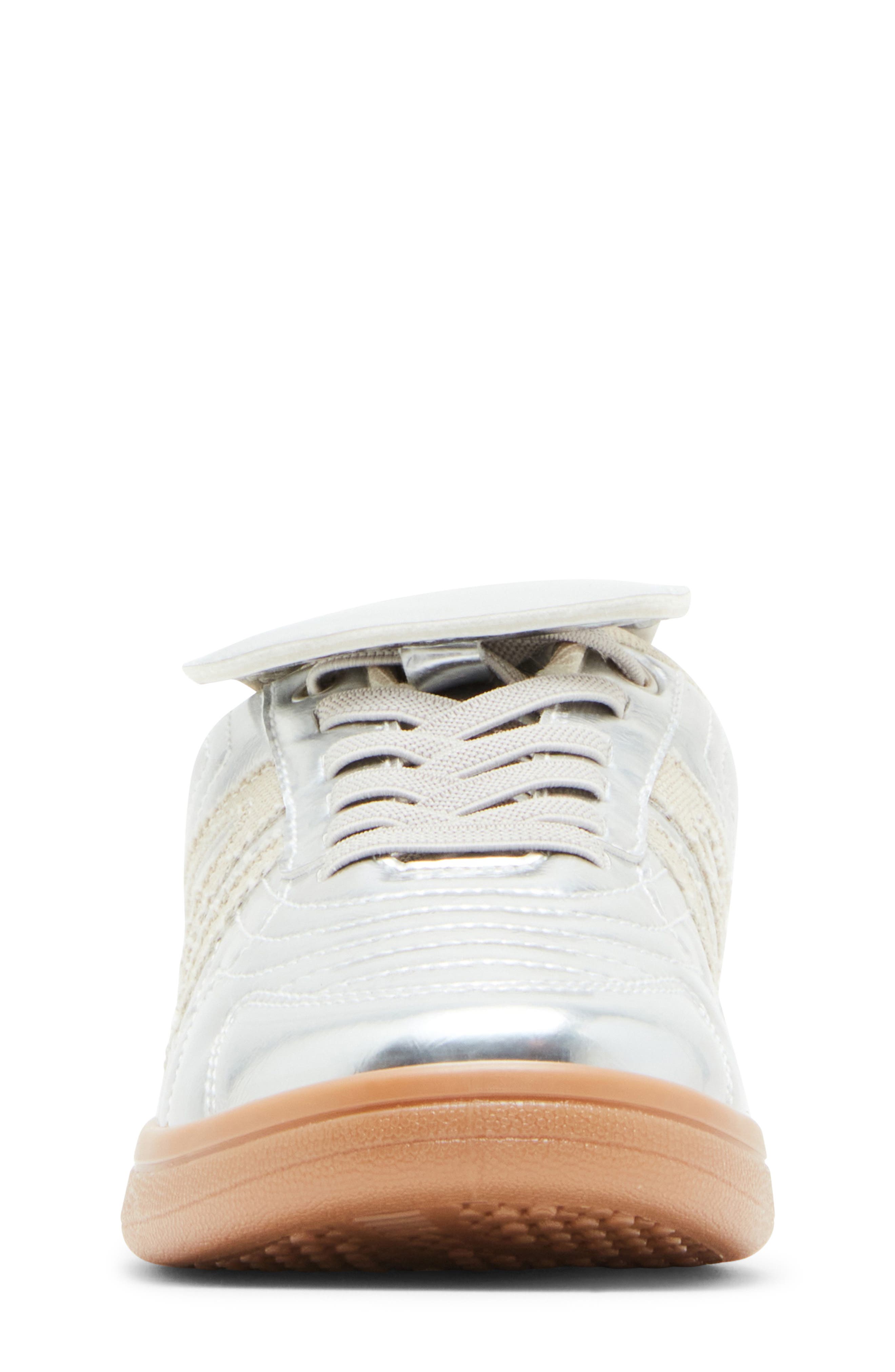 Steve Madden Kids' Kicker Metallic Sneaker, Alternate, color, Silver