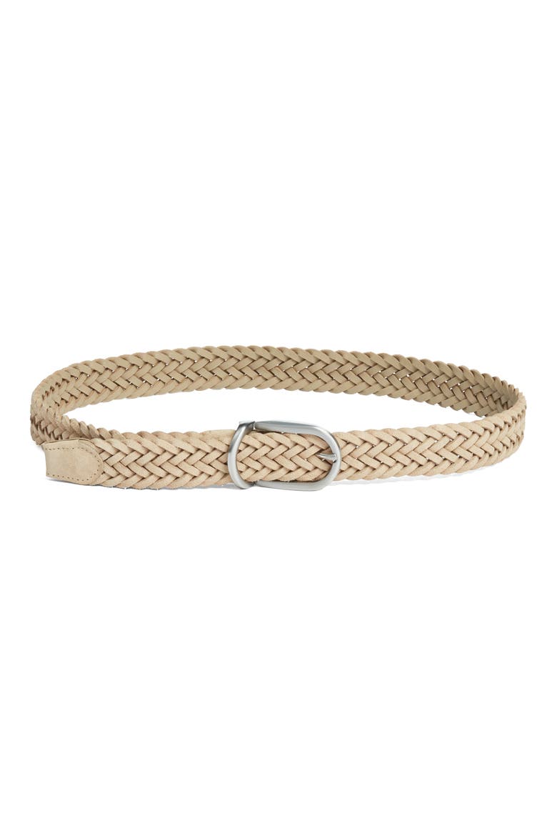 Sterling Braided Suede Belt, Main, color, SAND