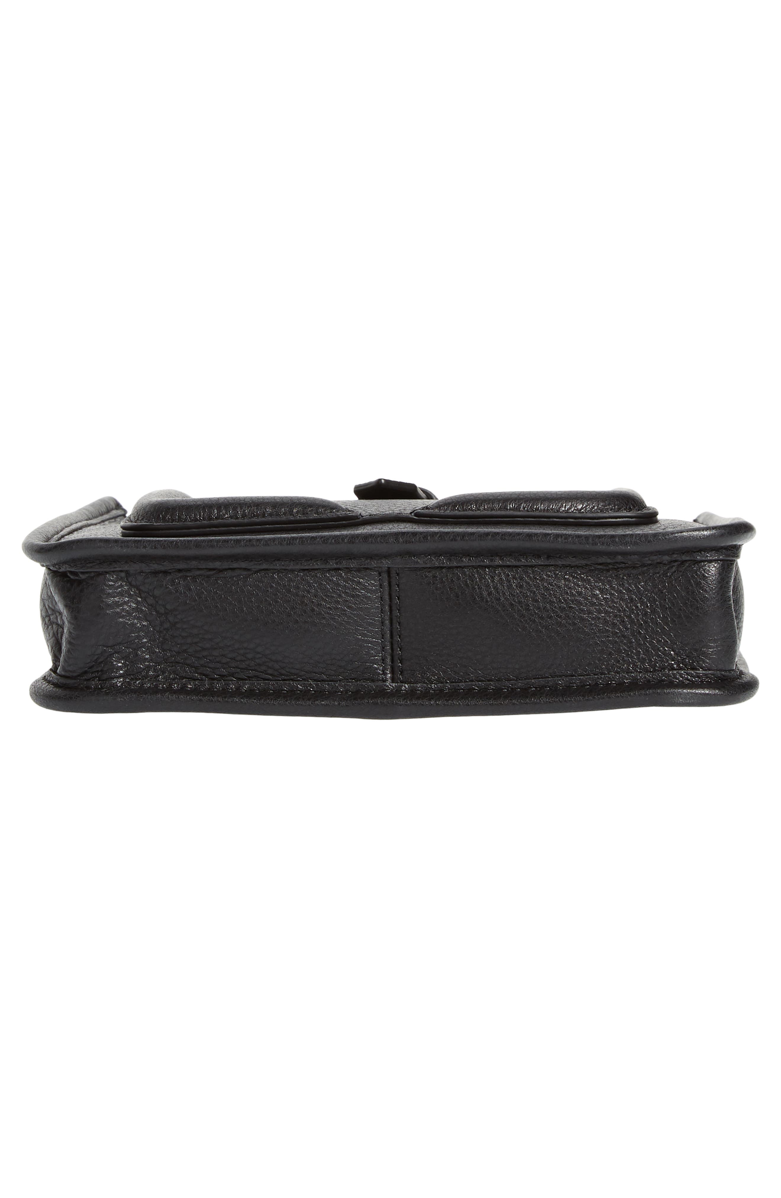 Mini Unlined Leather Feed Bag, Alternate, color, BLACK/ TAUPE