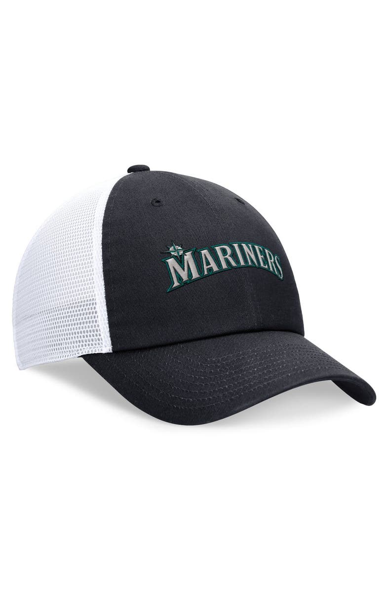 Nike Men's Nike Navy Seattle Mariners Evergreen Wordmark Trucker Adjustable Hat, Alternate, color, 