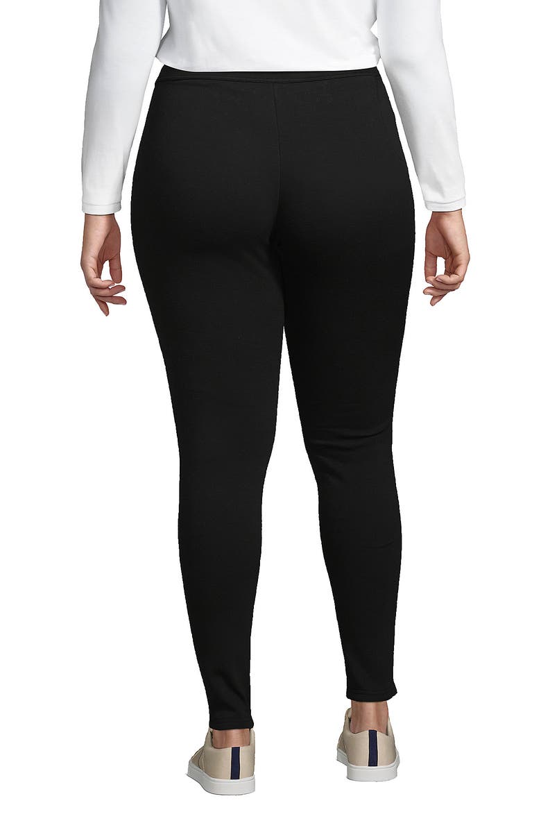 Lands' End High Rise Serious Sweats Fleece Lined Pocket Leggings, Alternate, color, Black