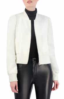 Satin Crop Bomber Jacket