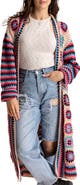SAACHI Granny Square Crochet Longline Cardigan