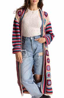 Granny Square Crochet Longline Cardigan