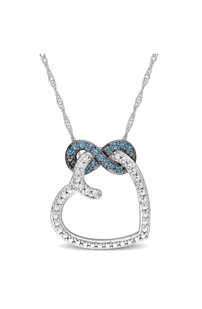 Julianna B. Gemstone Infinity Heart Necklace 10K, Main, color, Blue Topaz