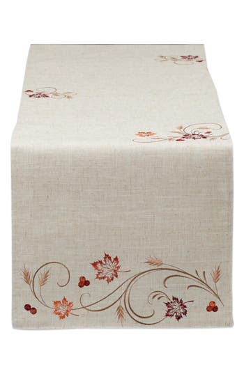 Design Imports Autumn Wheat Table Runner In Gray