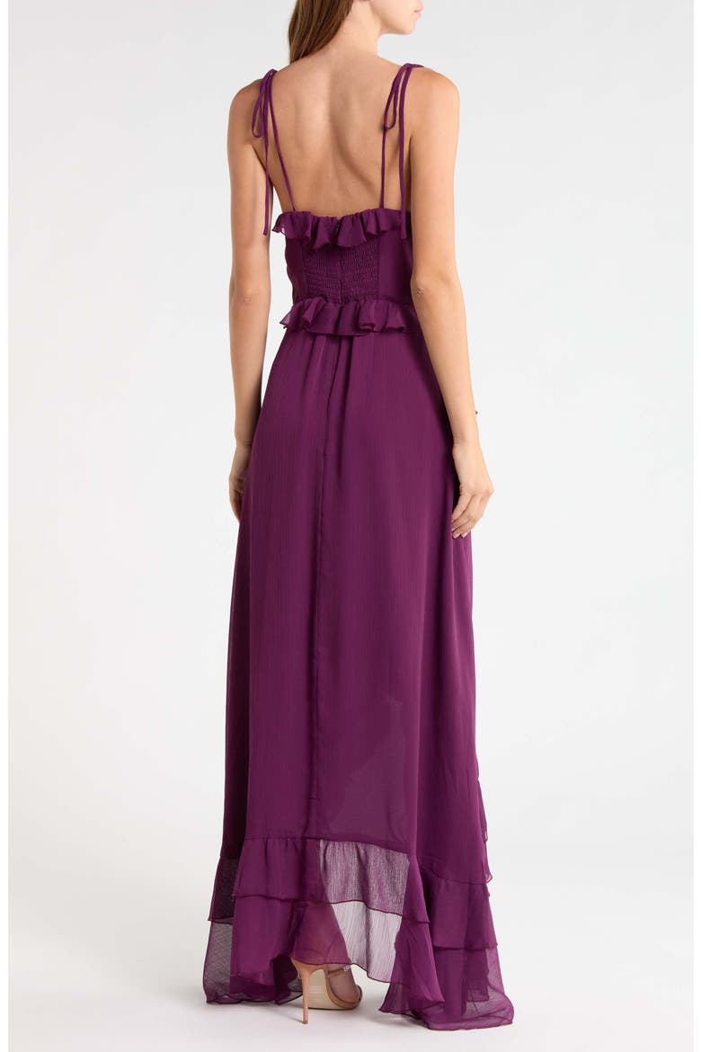 Jamie Asymmetric Ruffle Dress, Alternate, color, PLUM