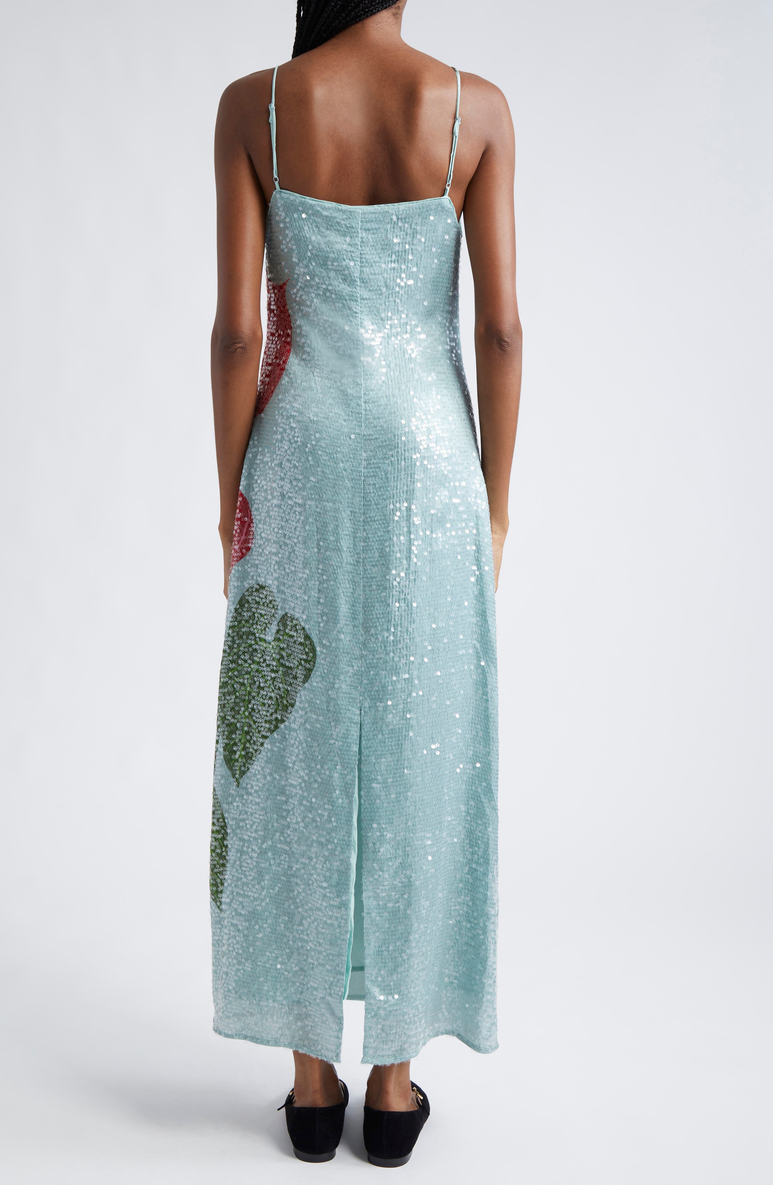 Anthurium Sequin Shift Dress - image 2