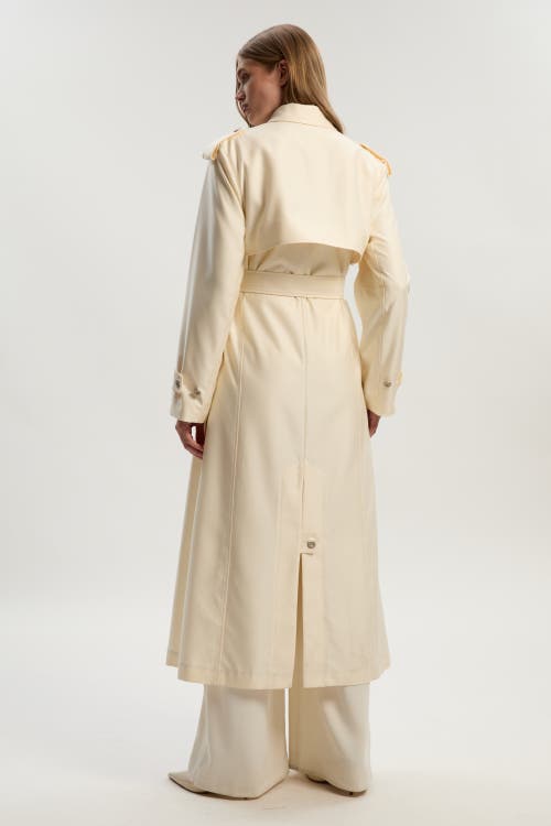 Karen Millen Soft Signature Trench Coat In Neutral