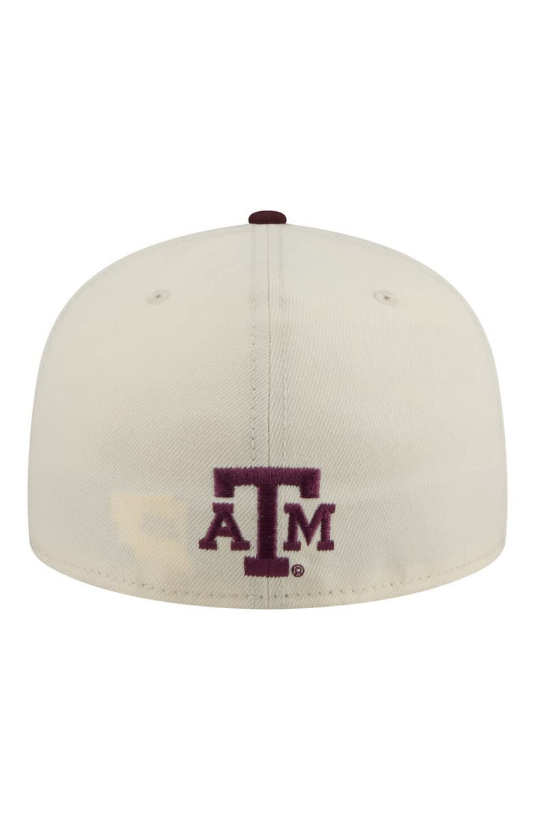 New Era Men's New Era  Cream/Maroon Texas A&M Aggies Two-Tone Script 59FIFTY Fitted Hat, Alternate, color, Cream