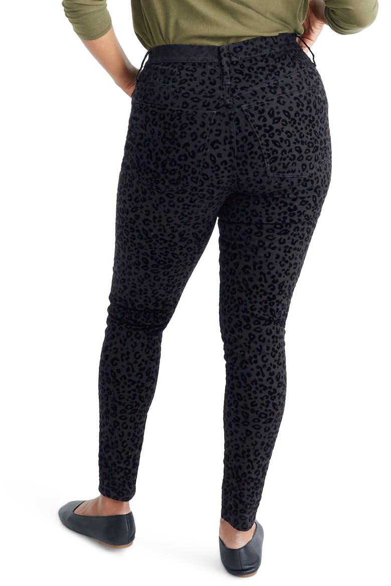 Mid-Rise Flocked Leopard Skinny Jeans, Alternate, color, FLOCKED LEOPARD