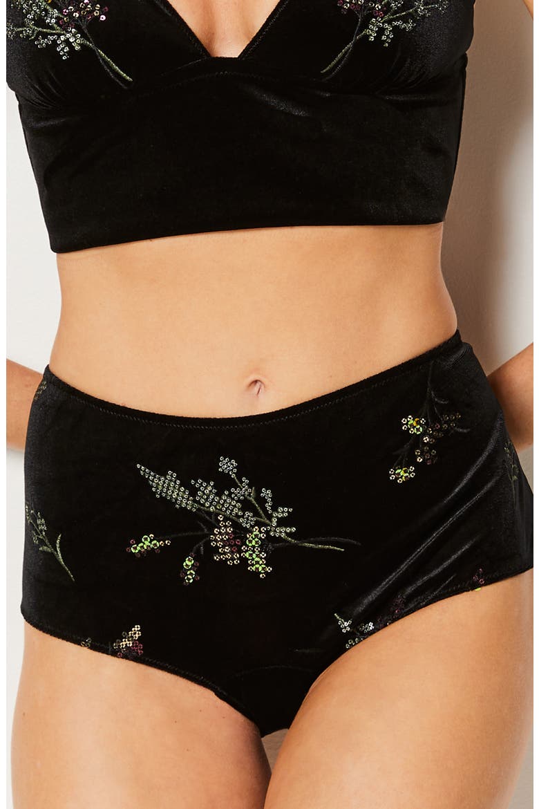 Magique Beaded Sequin Boyleg Panties, Main, color, BLACK