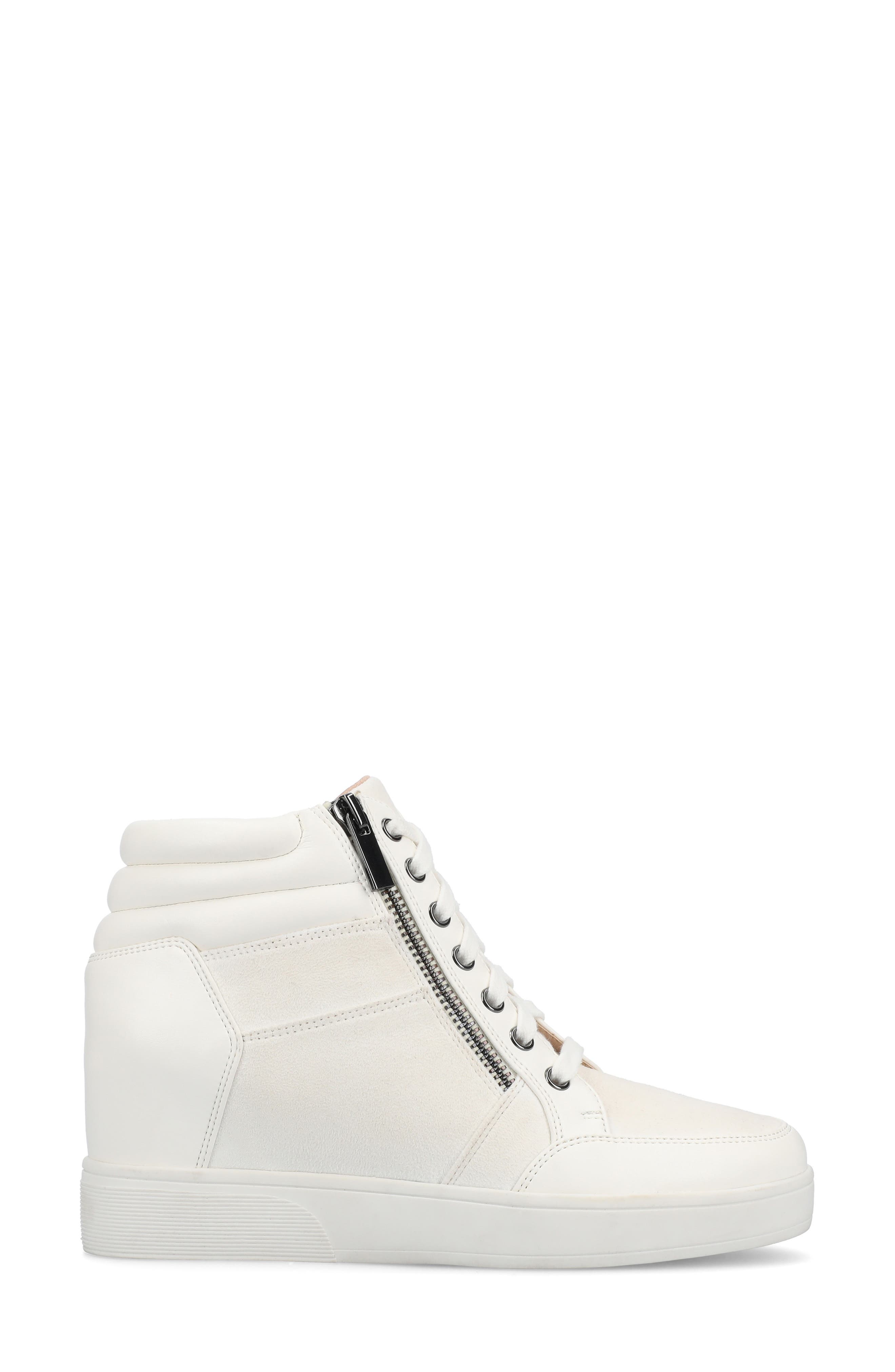 Clarity High Top Wedge Sneaker, Alternate, color, WHITE