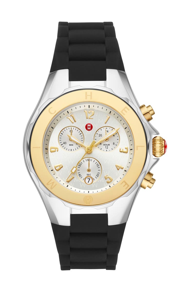 MICHELE Women's Black Tahitan Jelly Bean Watch, 40mm, Main, color, 