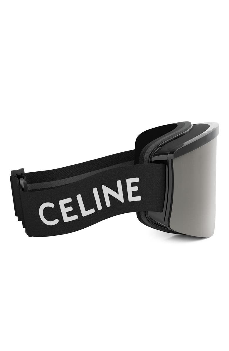 CELINE Ski Mask with Mirrored Lens, Alternate, color, Shiny Black / Smoke Mirror