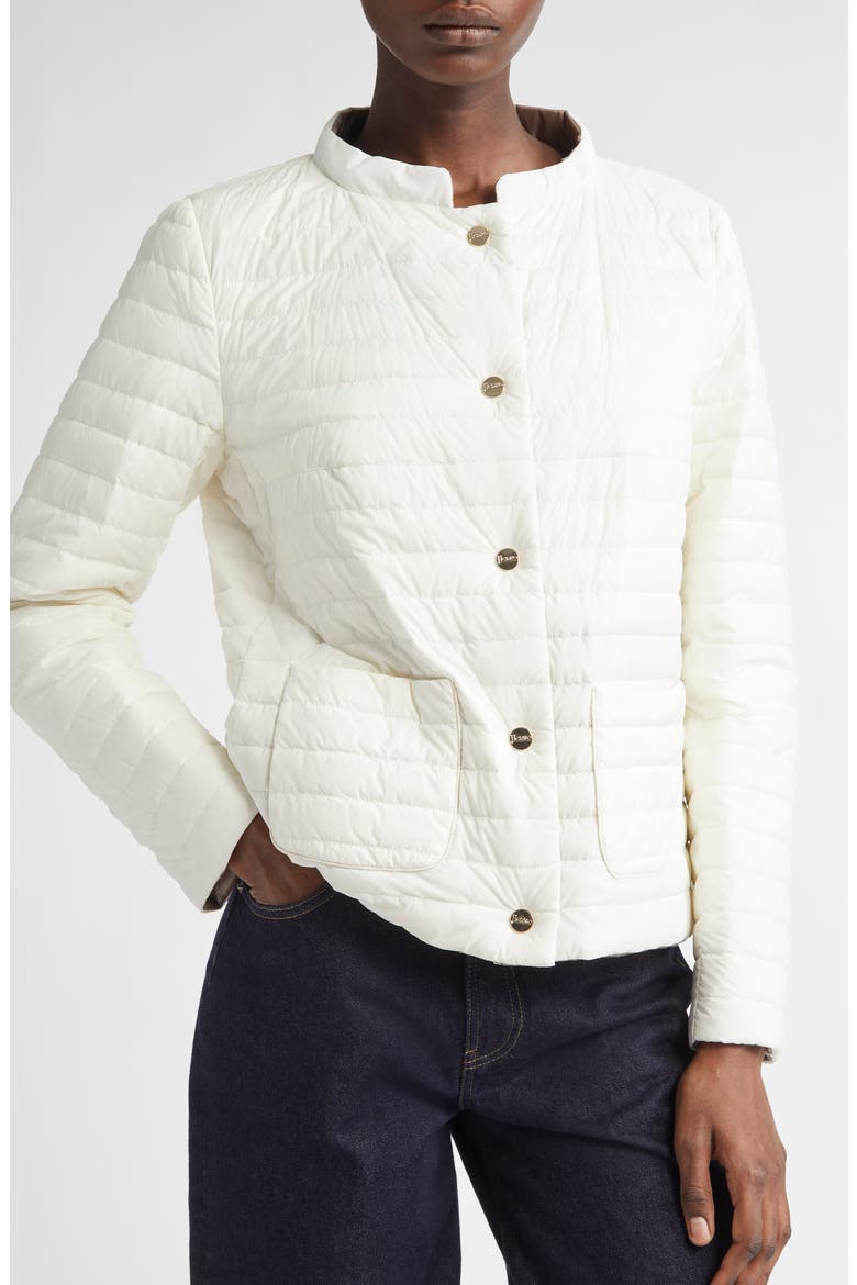 Matte to Shiny Reversible Down Puffer Jacket, Alternate, color, WHITE TO TAUPE