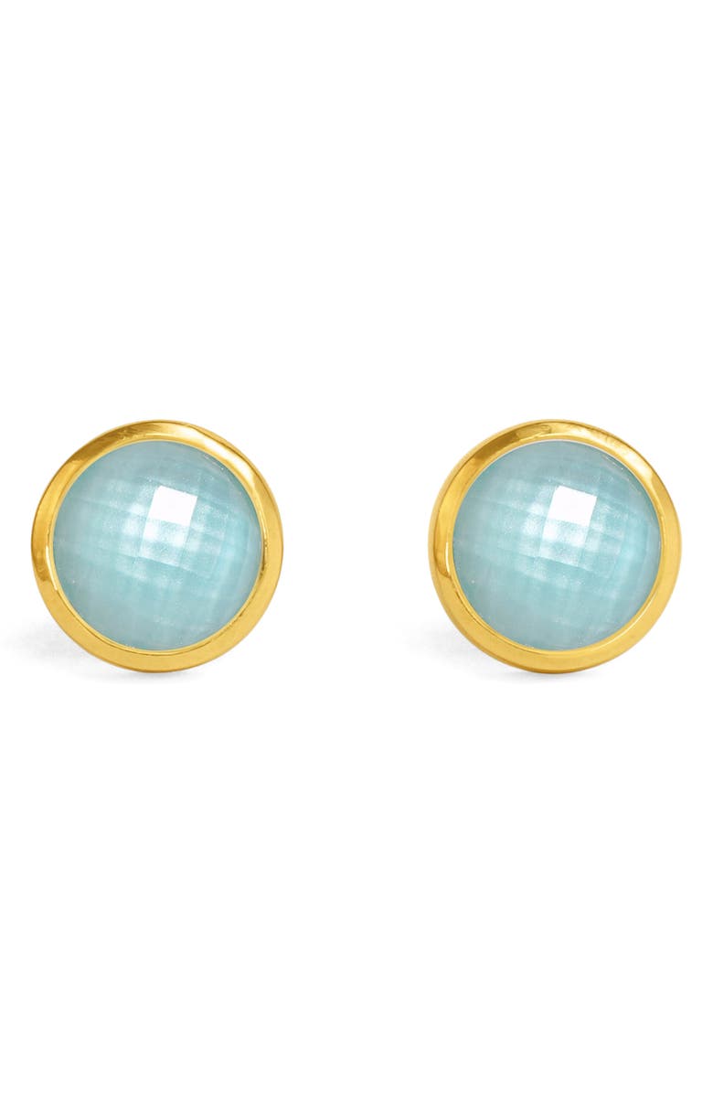 Dean Davidson Signature Midi Stud Earrings, Alternate, color, Iridescent Sky Blue/ Gold