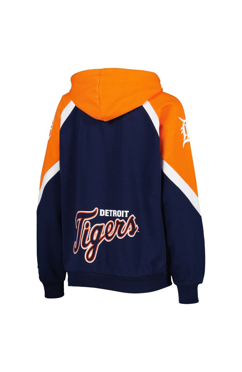 STARTER Women's Starter Navy/Orange Detroit Tigers Hail Mary Full-Zip Hoodie, Alternate, color, 