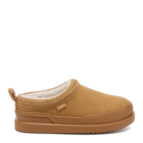 Relax Faux Suede Braided Collar Mule Slippers