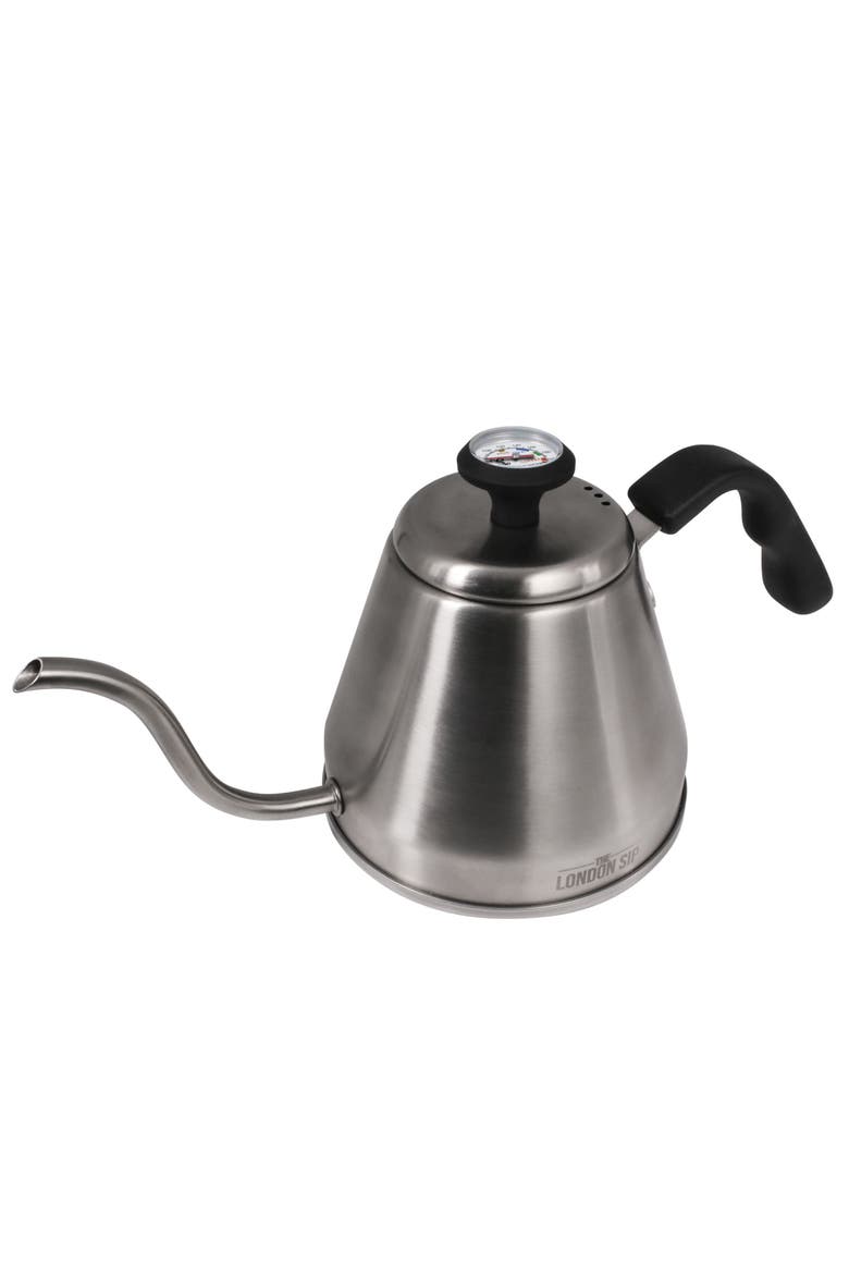 Stainless Steel Kettle w/ Beverage Thermometer, 1.2L Silver, Alternate, color, Metallic Silver
