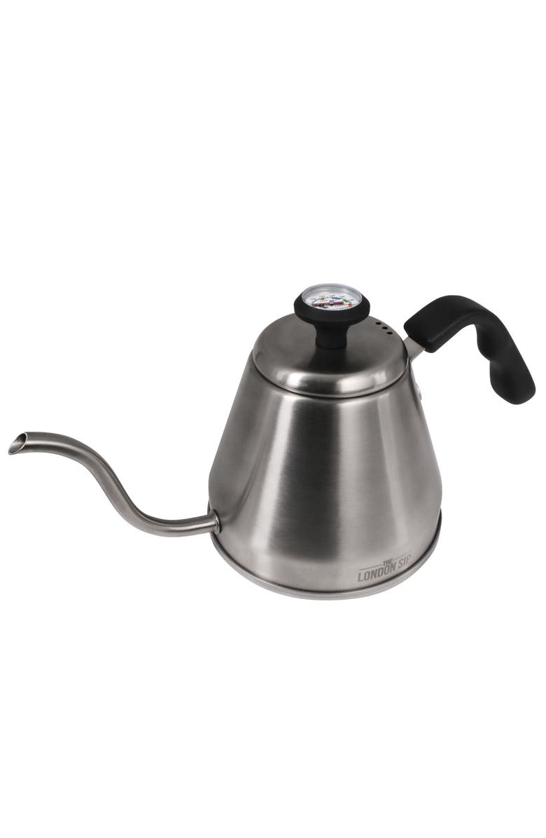 London Sip Stainless Steel Kettle w/ Beverage Thermometer, 1.2L Silver, Alternate, color, Metallic Silver