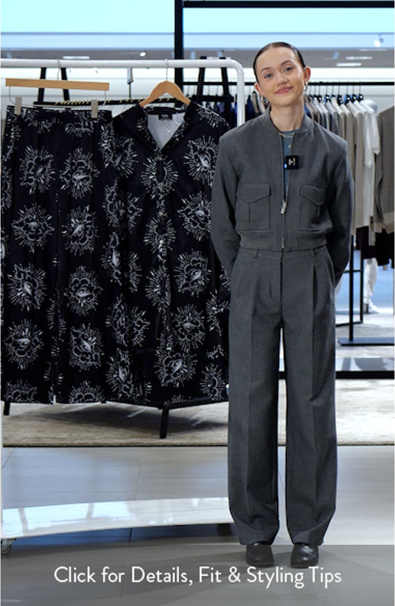 Lala Oversize Satin Button-Up Shirt & Wide Leg Pants Set, sales video thumbnail