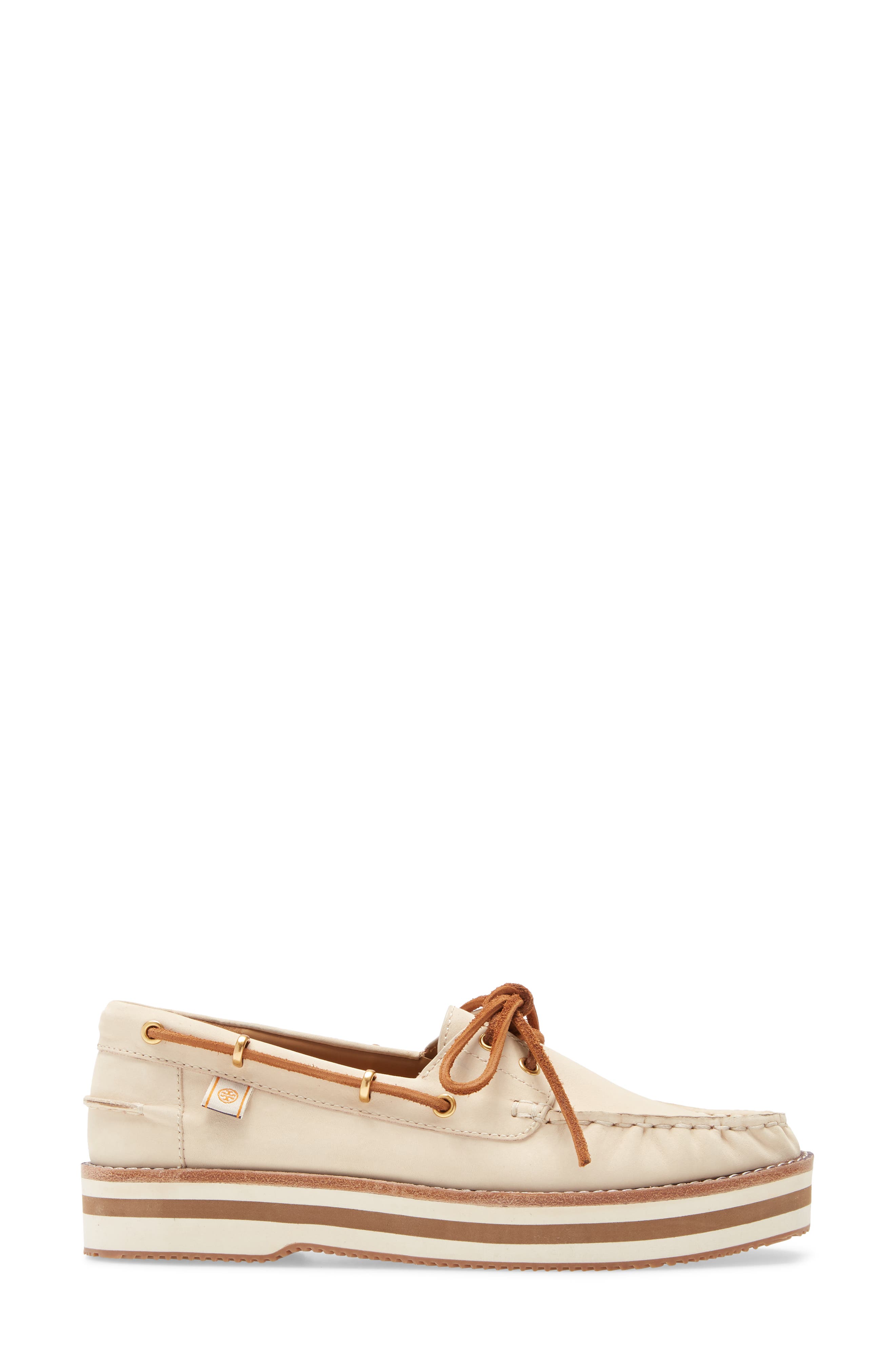 Joey Platform Boat Shoe, Alternate, color, NEW CREAM
