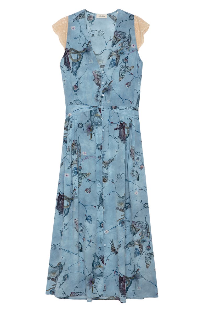 Zadig & Voltaire Rolanys Plunge Silk Dress, Alternate, color, 