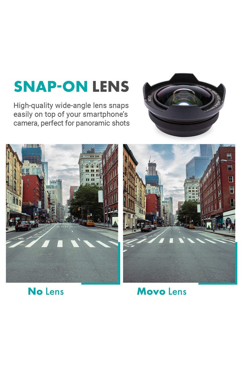 MOVO iVlog3 Smartphone Video Bundle with Microphone, Mini Tripod, LED Camera Light, Wide-Angle Lens, Alternate, color, Black