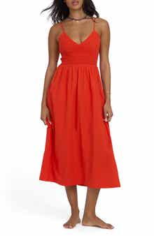 Such a Trip Smocked Bodice Cotton Midi Dress