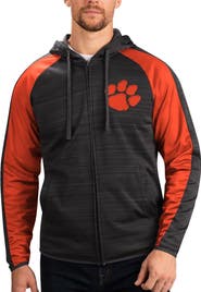 G-III SPORTS BY CARL BANKS Men's G-III Sports by Carl Banks Black Clemson Tigers Neutral Zone Raglan Full-Zip Track Jacket Hoodie