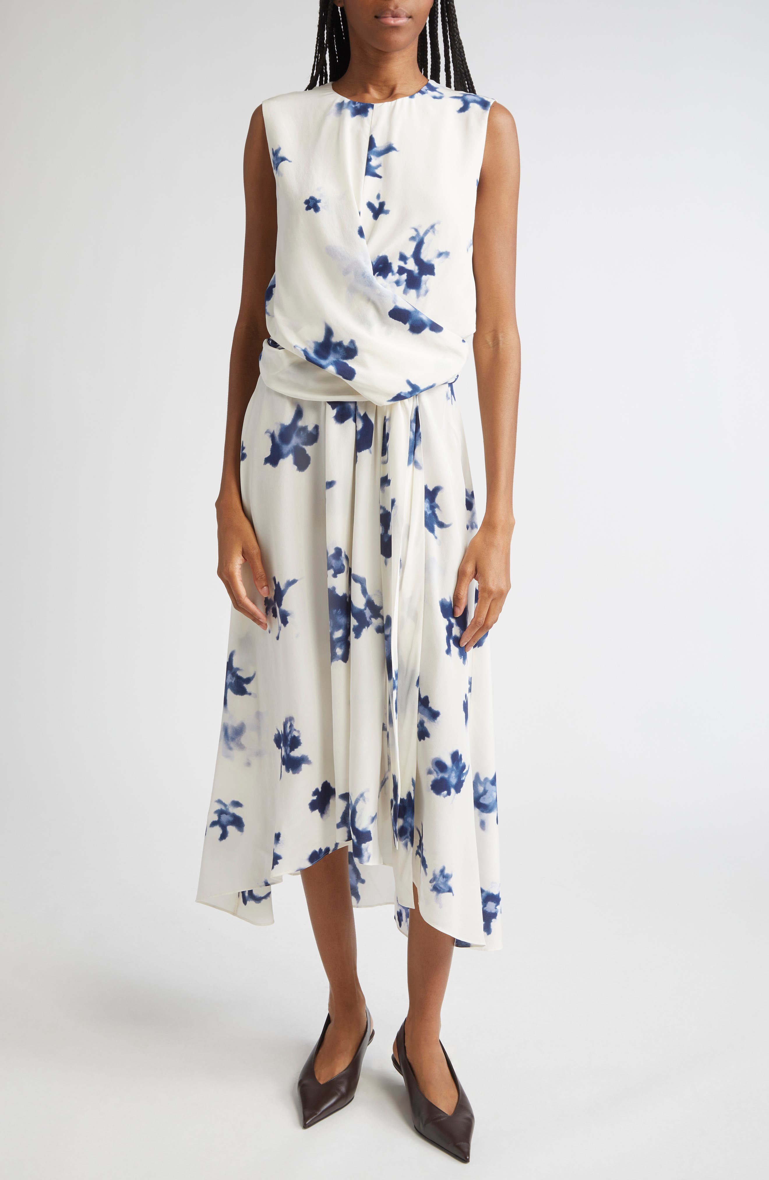 Altuzarra Penny Floral Print Silk High-Low Maxi Dress (Women ...