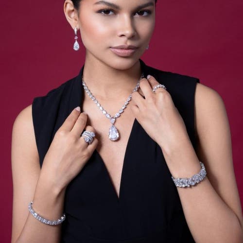 Anna Zuckerman Medina Statement Bracelet Cuff In White Diamond Crystalline