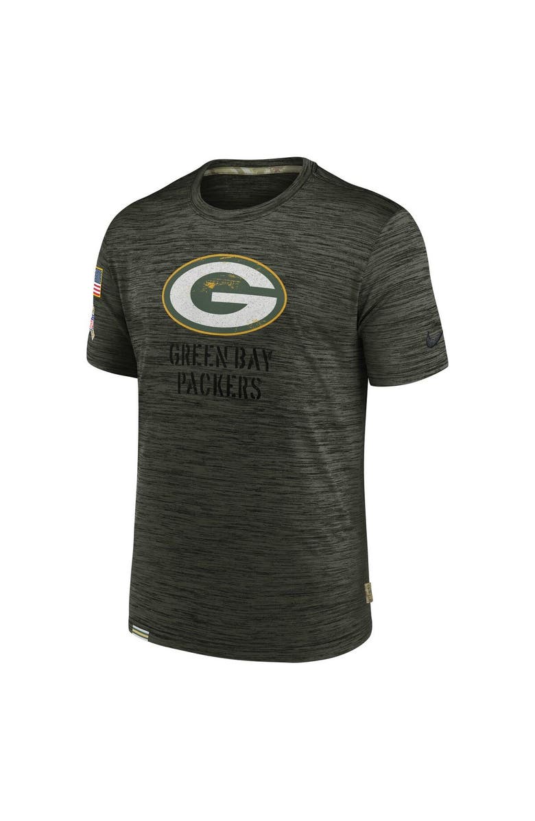 Nike Men's Nike Olive Green Bay Packers Salute to Service Velocity Team T-Shirt, Alternate, color, 