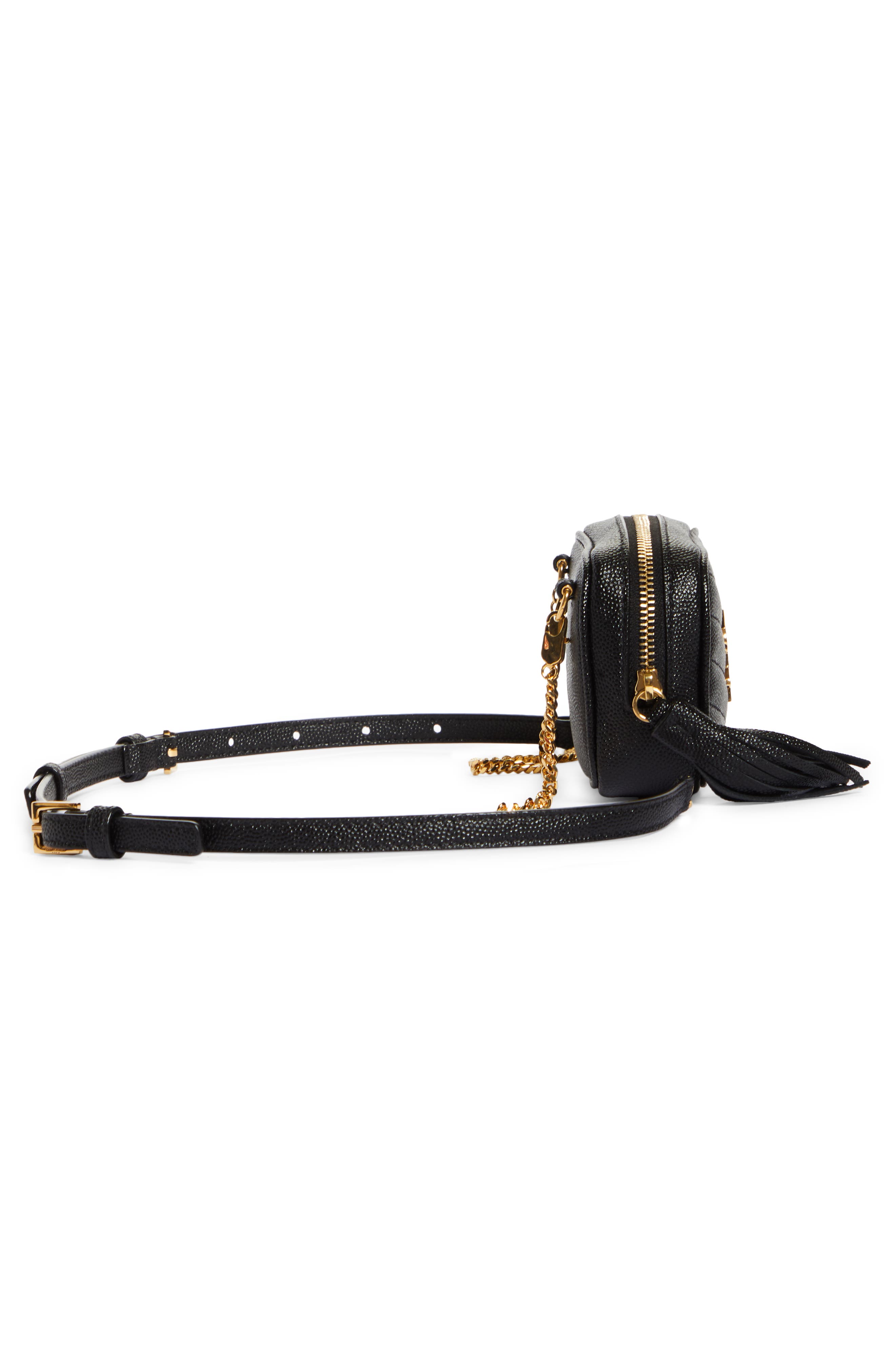 Saint Laurent Matelassé Leather Belt Bag, Alternate, color, 