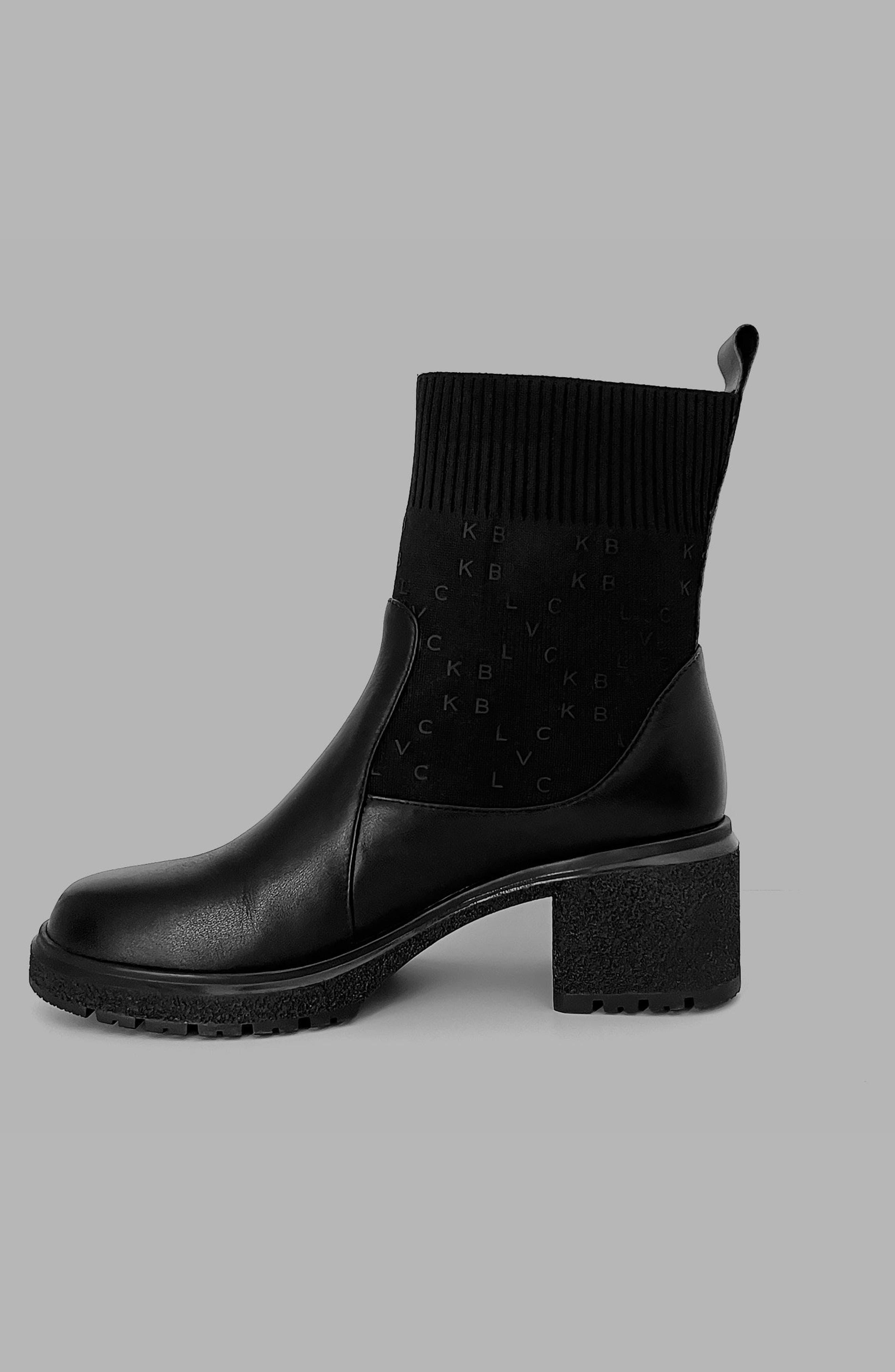 Blvck Monogram Ankle Boots, Alternate, color, Black