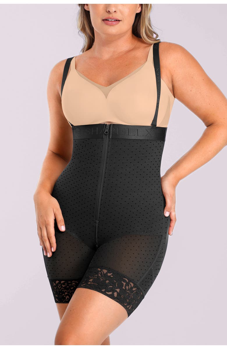 Shapellx AirSlim High Waist Butt-Lifting Polka Dot Shorts, Alternate, color, Classic Black