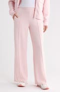 DKNY High Waist Pintuck Wide Leg Track Pants