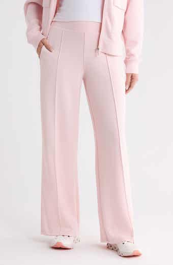 High Waist Pintuck Wide Leg Track Pants