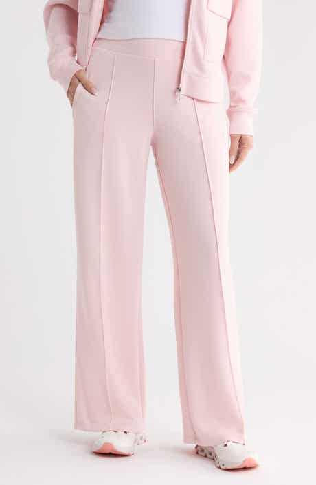 High Waist Pintuck Wide Leg Track Pants