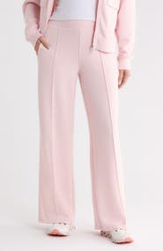 DKNY High Waist Pintuck Wide Leg Track Pants